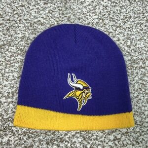 Minnesota Vikings Hat Beanie Mens‎ One Size Purple Yellow NFL Football HitWear